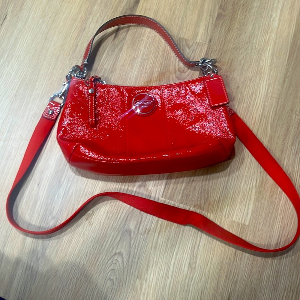 Coach Red patent leather handbag